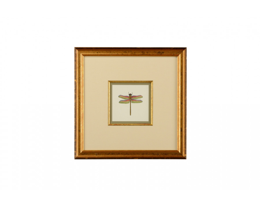 Chelsea House - Miniature Dragonfly III with Linen Double Mat in Gold Fillet