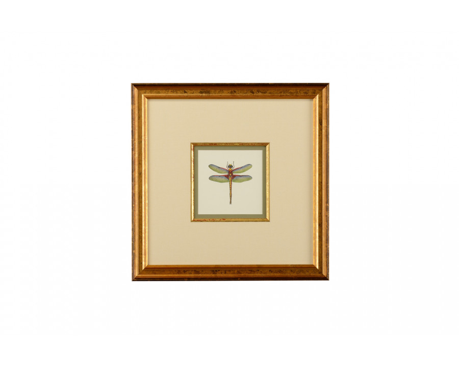 Chelsea House - Miniature Dragonfly IV with Linen Double Mat in Gold Fillet