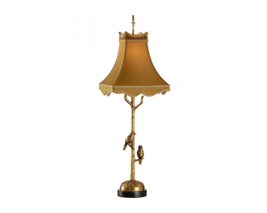 Chelsea House - Twin Sparrows Lamp in Antique Brass