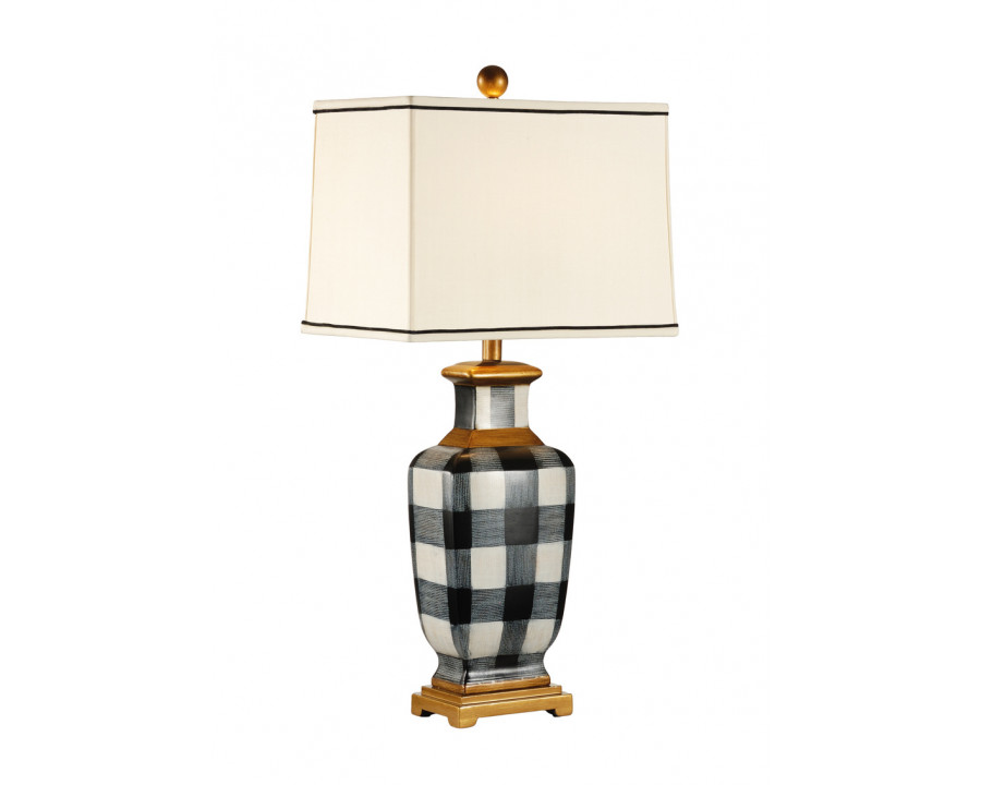 Chelsea House - Plaid Lamp in Black/White