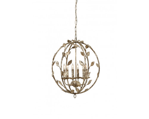 Chelsea House - Botanical Leaf Chandelier in Old Silver