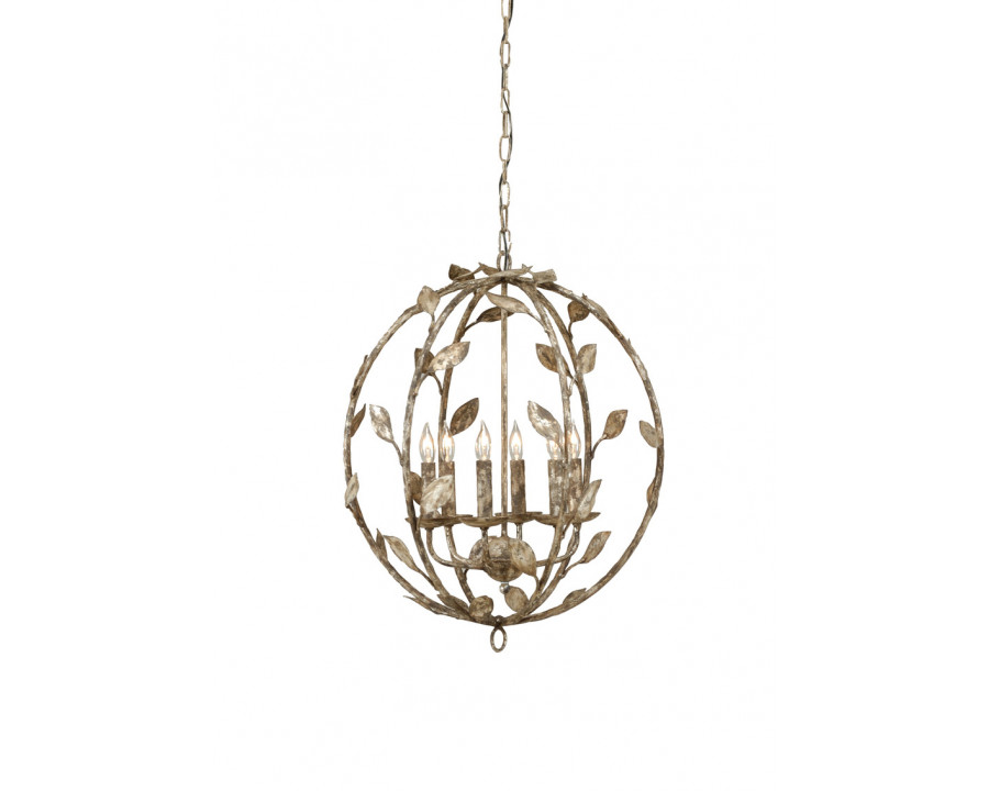 Chelsea House - Botanical Leaf Chandelier in Old Silver