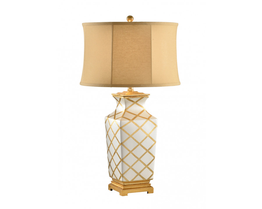 Chelsea House - Gold Diamonds Lamp in Hand Painted