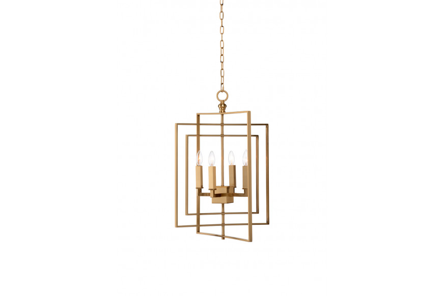 Chelsea House™ Cube Small Chandelier - Antique Brass