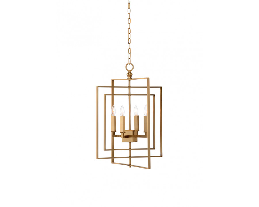 Chelsea House - Cube Small Chandelier in Antique Brass