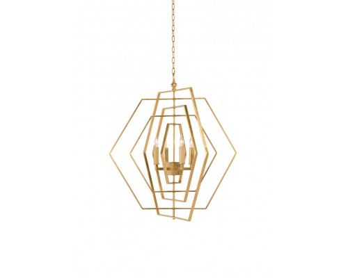 Chelsea House - Hexagon Chandelier in Antique Brass