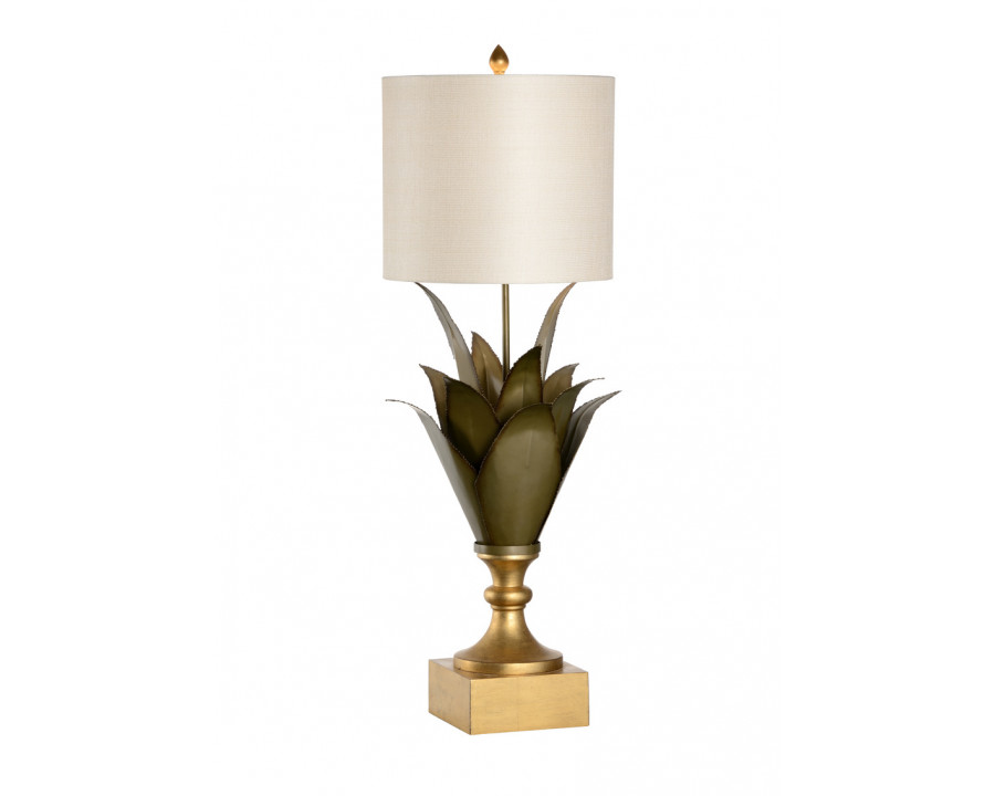 Chelsea House - Large Agave Lamp in Green Bronzed/Gold Leaf