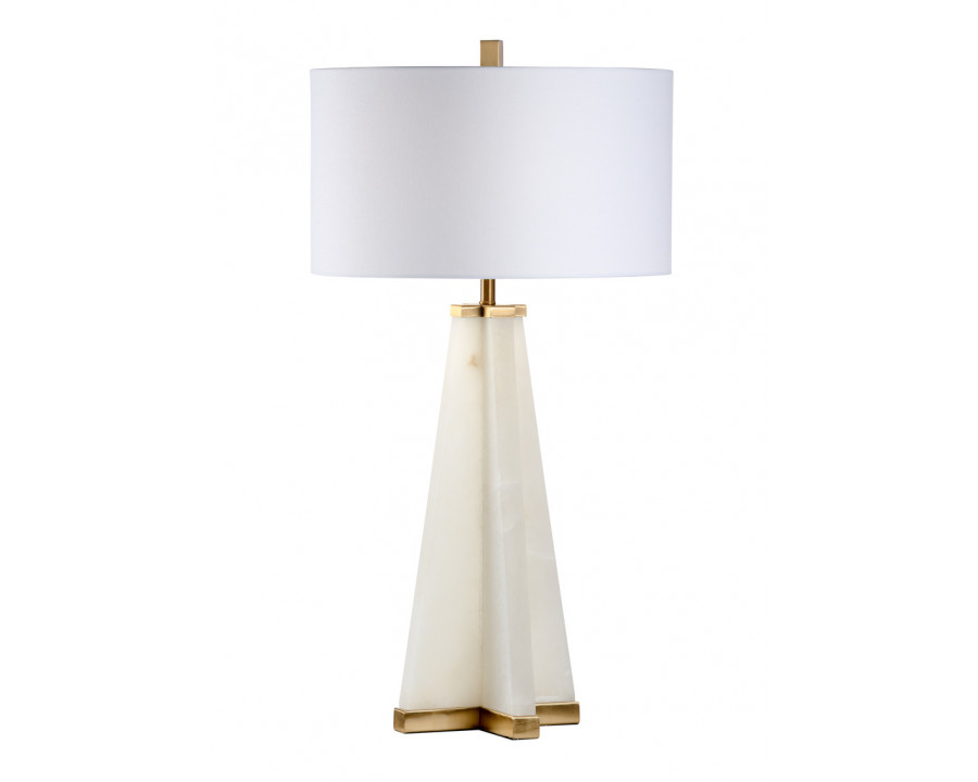 Chelsea House - Alabaster Pyramid Lamp in Natural White