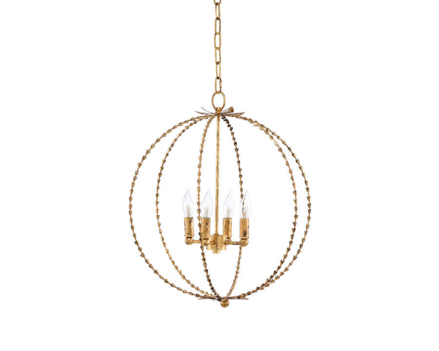 Chelsea House - Hillsboro Chandelier in Blackened Gold Leaf