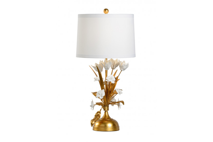 Chelsea House™ French Flower Lamp - Antique Gold Leaf