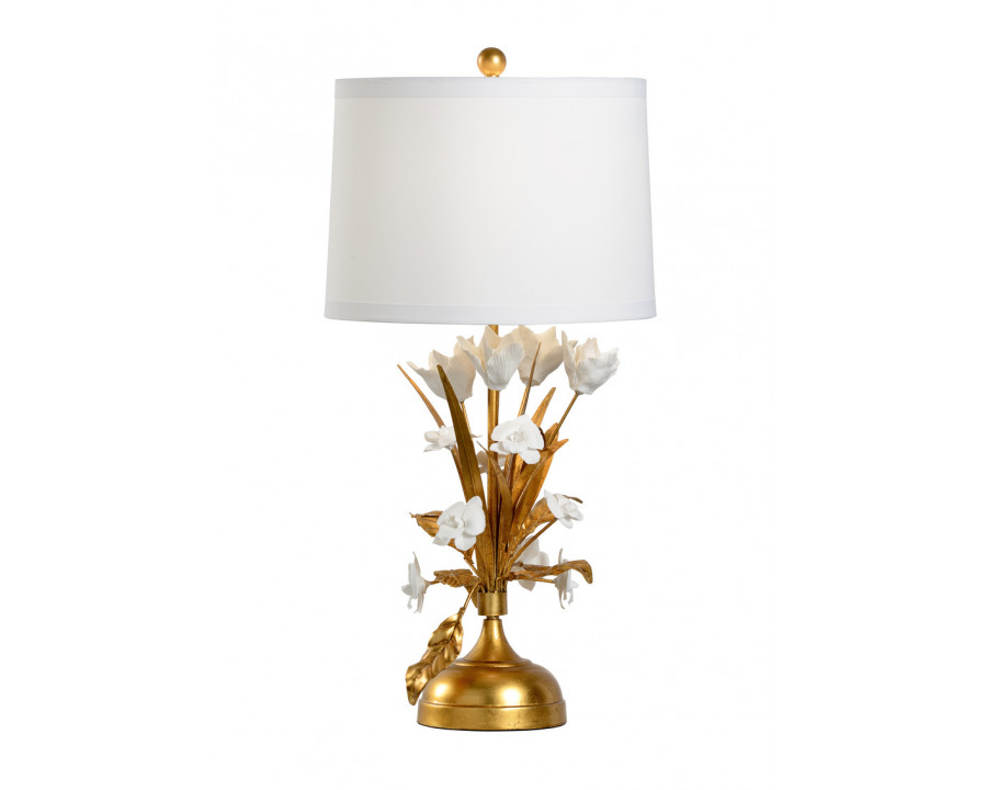 Chelsea House - French Flower Lamp in Antique Gold Leaf