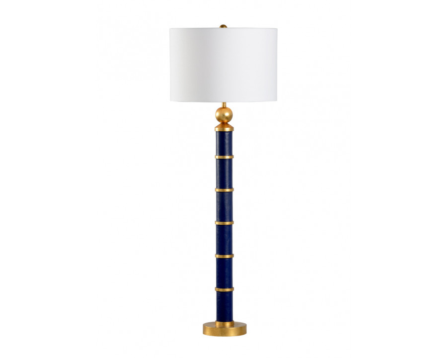 Chelsea House Leather Lamp - Antique Gold Leaf/Navy Blue