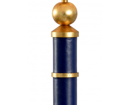 Chelsea House Leather Lamp - Antique Gold Leaf/Navy Blue