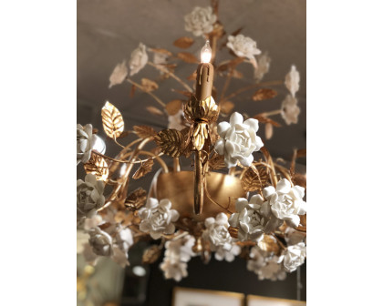 Chelsea House - Queensland Chandelier in Antique Gold/White