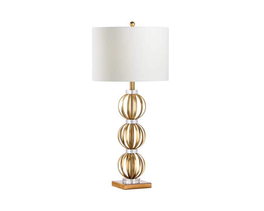 Chelsea House - Chicago Lamp in Metallic Gold/Clear