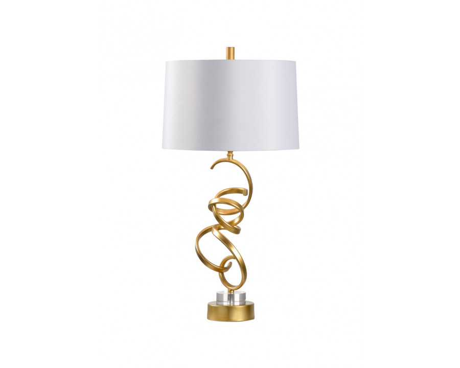 Chelsea House - Swirl Lamp in Antique Gold/Clear