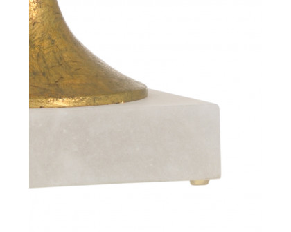 Chelsea House - Charlotte Lamp in Natural White/Antique Gold Leaf