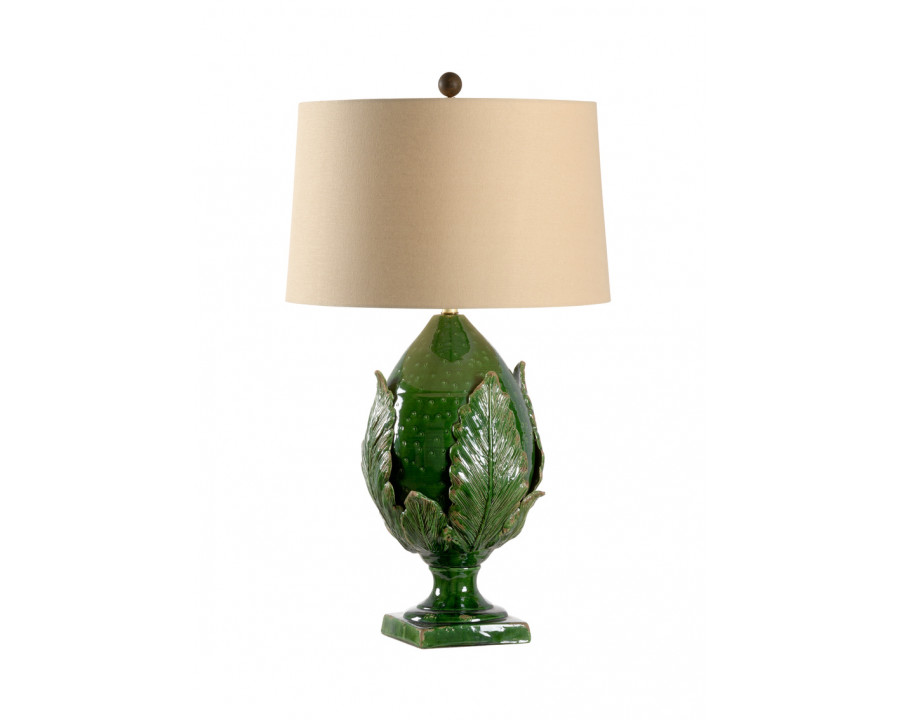 Chelsea House - Large Forest Artichoke Lamp in Aged Emerald Green