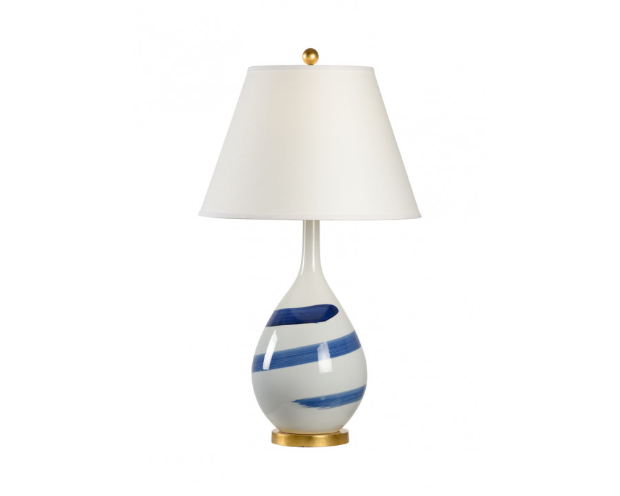 Chelsea House - Swirl Lamp in Blue/White, Porcelain