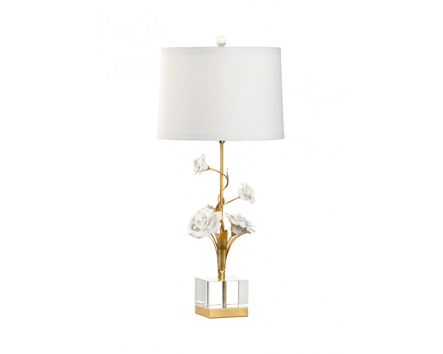 Chelsea House - Large Rose Lamp in Antique Gold