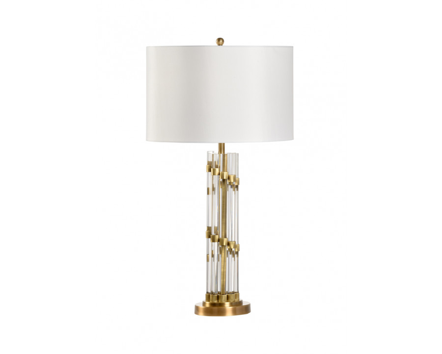 Chelsea House Petite Column Lamp - Clear/Antique Brass