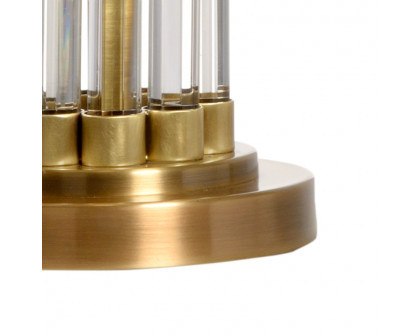 Chelsea House Petite Column Lamp - Clear/Antique Brass