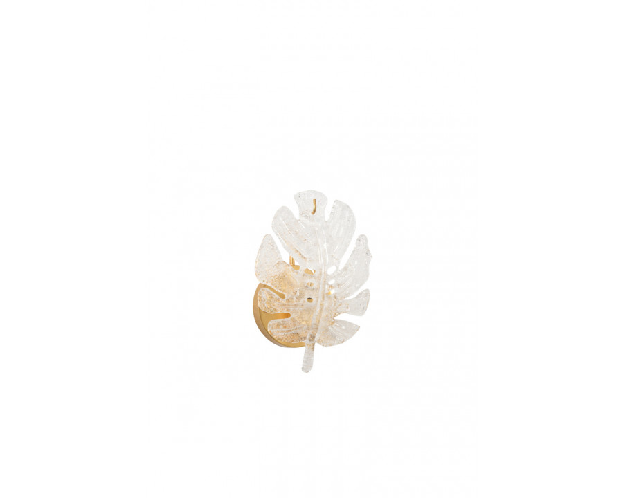 Chelsea House - Glass Leaf Sconce in Antique Gold Leaf/Frosted