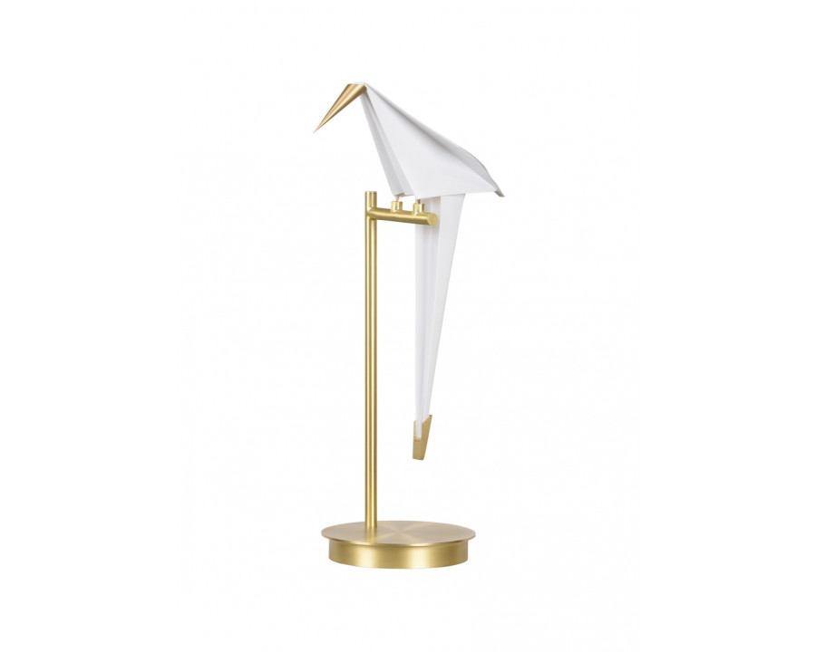 Chelsea House - Origami Bird Table Lamp in Antique Brass/Cream