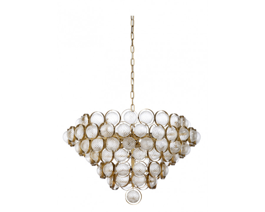 Chelsea House - Milan Chandelier in Antique Brass/Clear