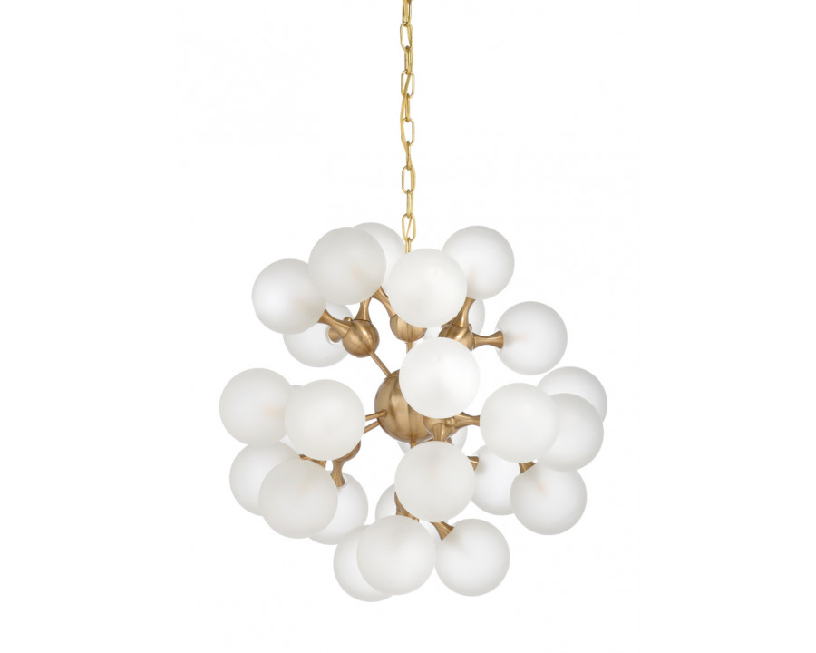 Chelsea House - Manhattan Chandelier in Antique Brass/Milk