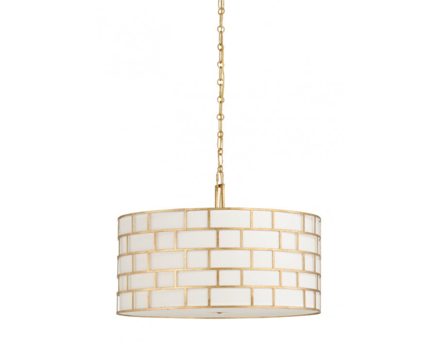 Chelsea House - Masonry Pendant in Antique Gold Leaf/Off White