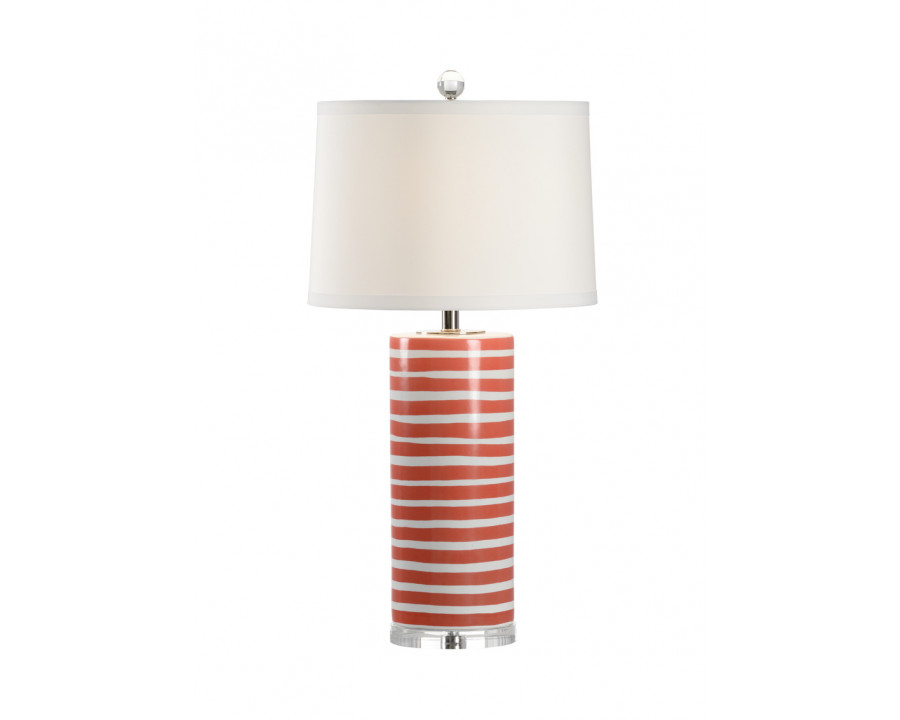 Chelsea House Orange Banded Lamp - Orange/White