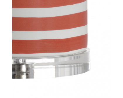 Chelsea House Orange Banded Lamp - Orange/White