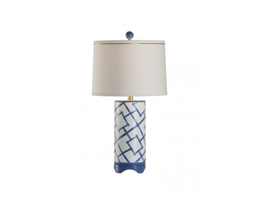 Chelsea House Bamboo Squares Lamp - Blue