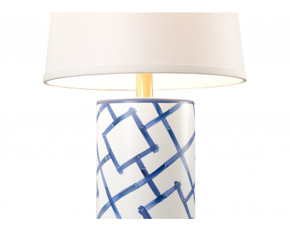 Chelsea House Bamboo Squares Lamp - Blue