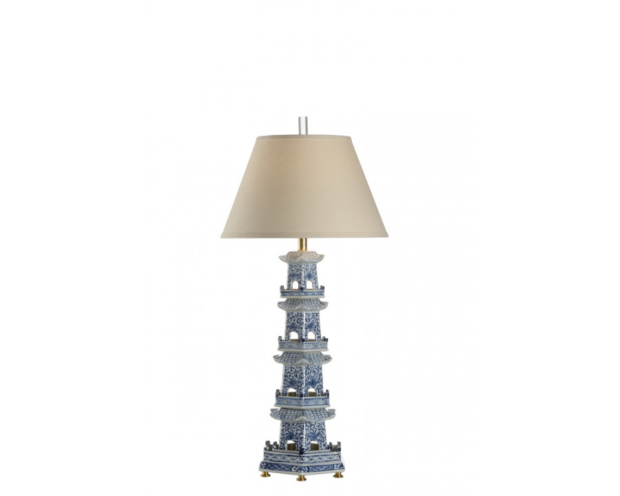 Chelsea House - Pagoda Lamp in Blue/White