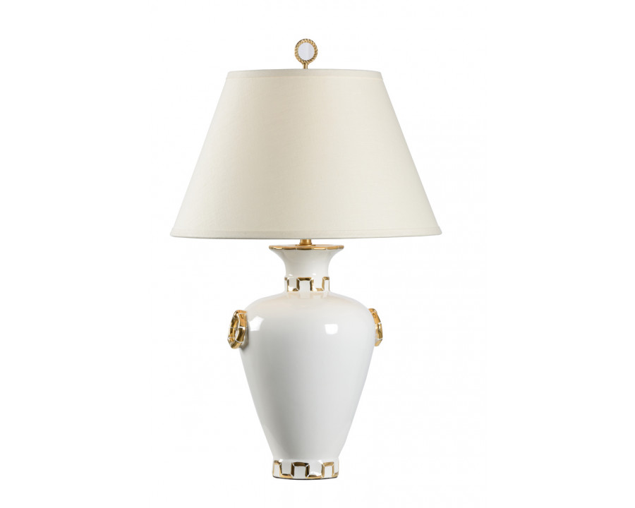 Chelsea House - Ring Vase Lamp in White/Old Gold