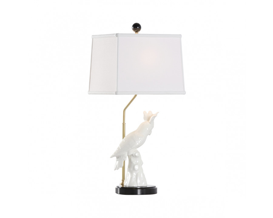 Chelsea House Hope White Parrot Lamp - White, Right Facing