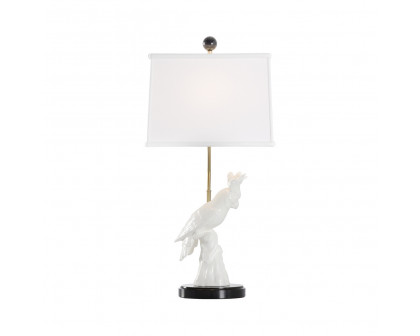 Chelsea House Hope White Parrot Lamp - White, Right Facing