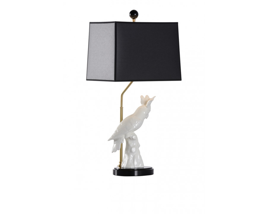 Chelsea House Hope White Parrot Lamp - White/Black, Right Facing