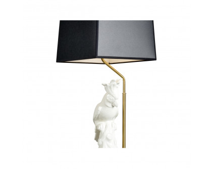 Chelsea House Hope White Parrot Lamp - White/Black, Right Facing