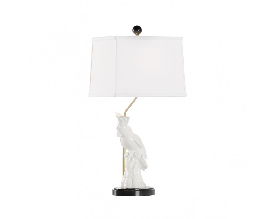 Chelsea House Hope White Parrot Lamp - White, Left Facing