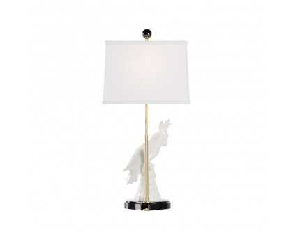 Chelsea House Hope White Parrot Lamp - White, Left Facing