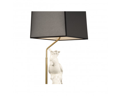 Chelsea House Hope White Parrot Lamp - White/Black, Left Facing