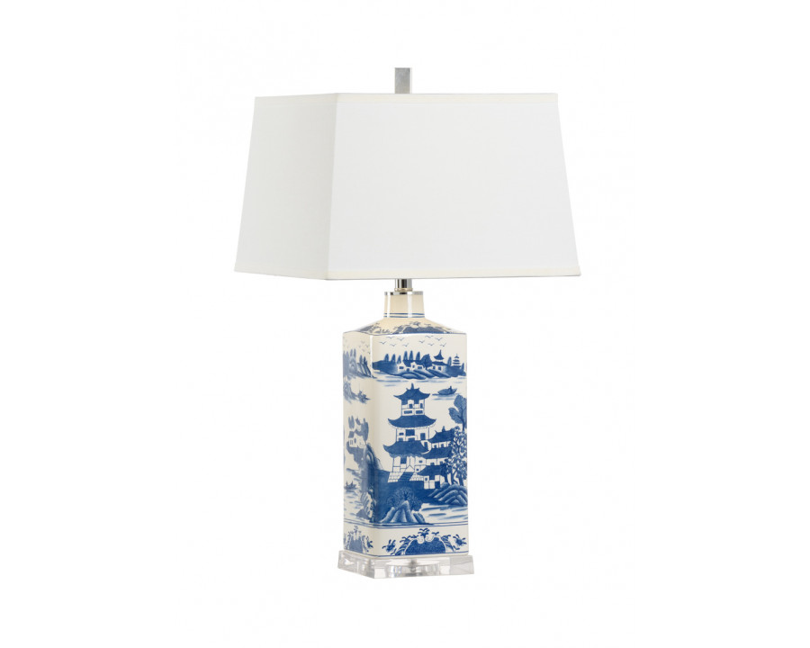 Chelsea House - Square Lamp in Blue/White