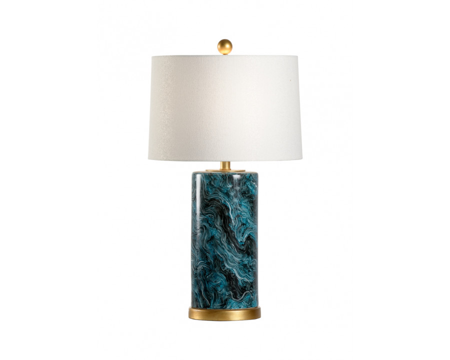 Chelsea House - Malachite Cylinder Lamp in Hand Painted