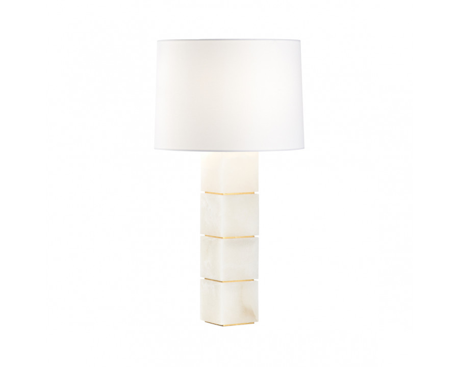 Chelsea House - Stacked Alabaster Lamp in Natural White/Antique Gold