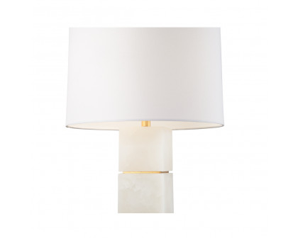 Chelsea House - Stacked Alabaster Lamp in Natural White/Antique Gold