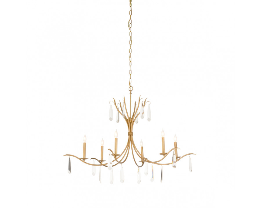 Chelsea House - Giulia Chandelier in Antique Gold/Clear