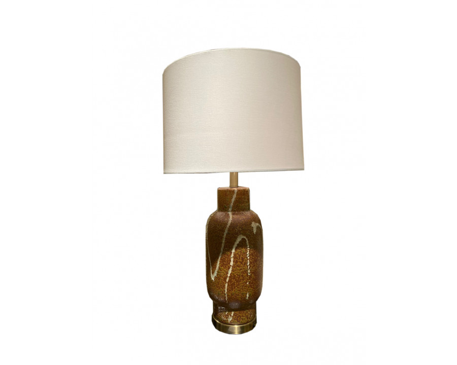 Chelsea House - Seasmoke Table Lamp in Brown/Cream